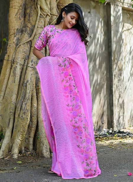 Pink Colour ASHIMA RIHANA FLOWER Weightless Sequence Fancy Ethnic Wear Saree Collection 3708